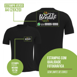 Camisa DTF Tipo Uniforme Estampada Transfer Digital 10cm + A4 4/0   