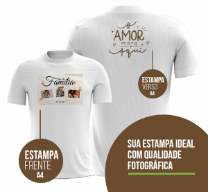 Camisa Branca Adulta Camisa 100% Poliester A4 / A3 4/0 e 4/4 Sublimação  Caso você queira trazer sua camisa nós também fazemos apenas a impressão. O custo por batida é R$ 20.